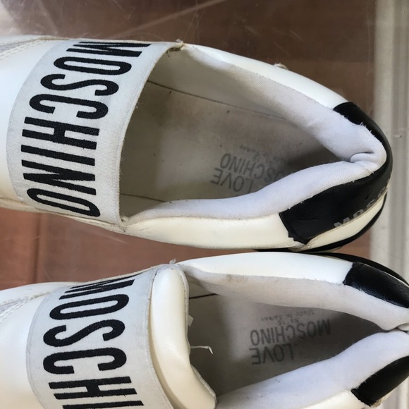 Love MOSCHINO Sneakers Leather Star Slip On Logo - Picture 16 of 16